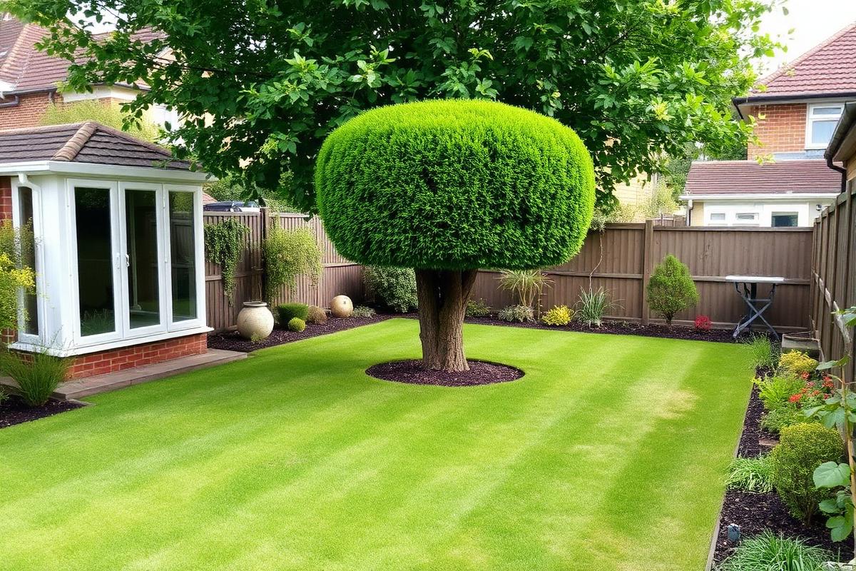 The same garden cleared, mown and tidied after professional clearance